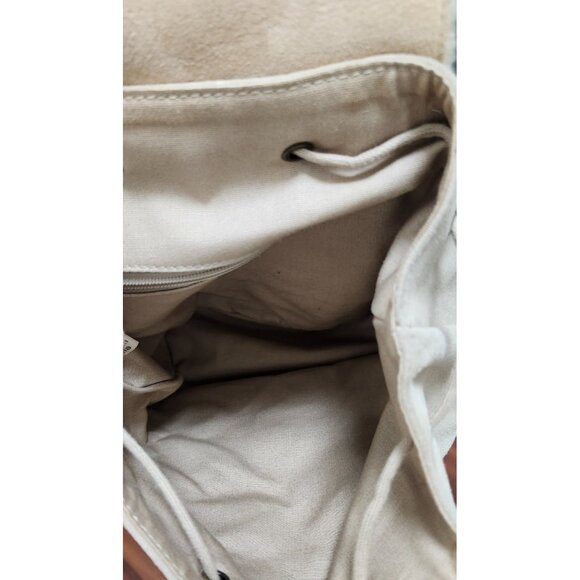 Women's UGG AUSTRALIA beige Suede Shearling Mini Backpack - Picture 9 of 14